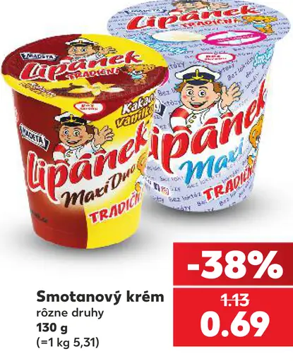 Lipánek smotanový krém rôzne druhy