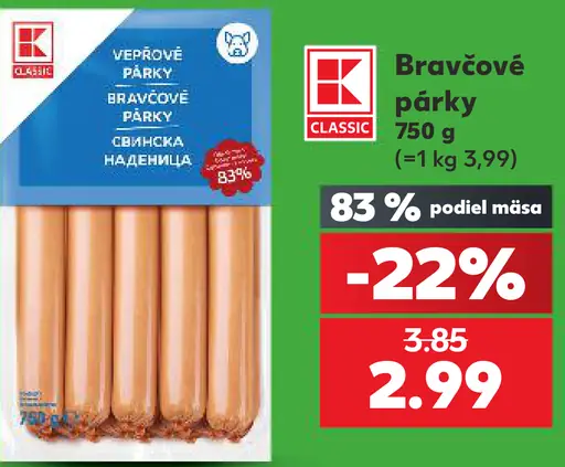 K-Classic Bravčové párky