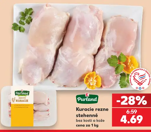 Kuracie rezne stehenné bez kosti a kože