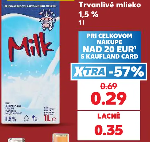 Trvanlivé mlieko 1,5 %