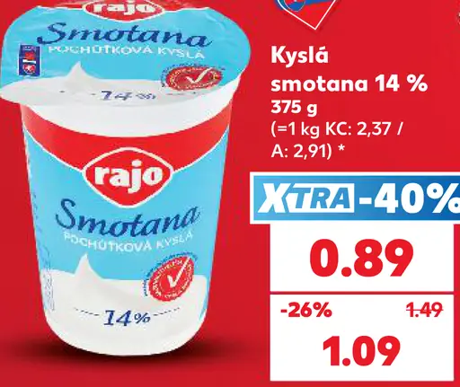 Rajo Kyslá smotana 14%