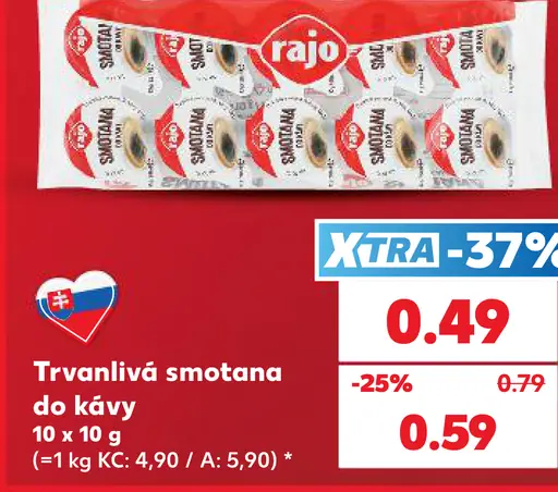 Rajo Trvanlivá smotana do kávy