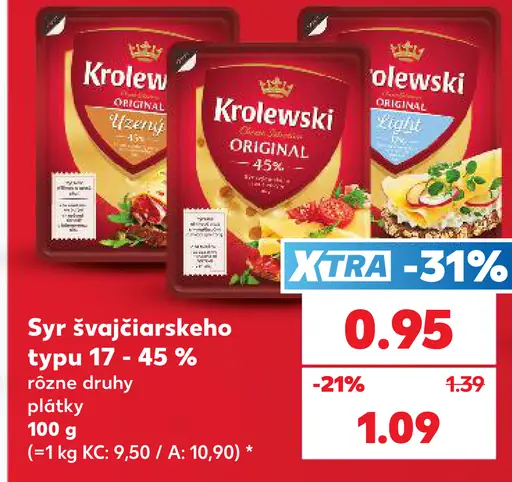 Syr švajčiarskeho typu 17–45 %