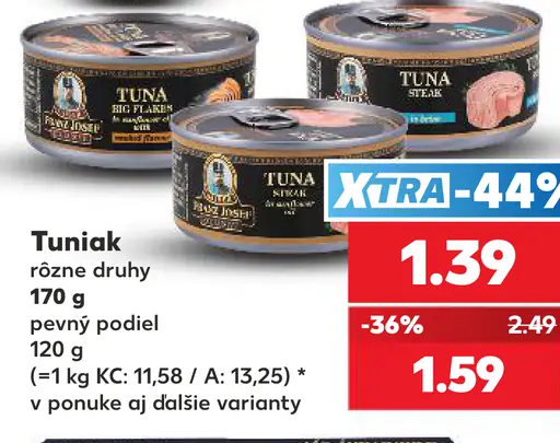 Tuniak, rôzne druhy