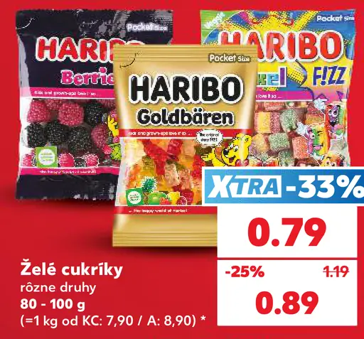 Haribo Želé cukríky rôzne druhy