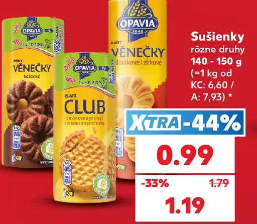 Opavia sušienky rôzne druhy