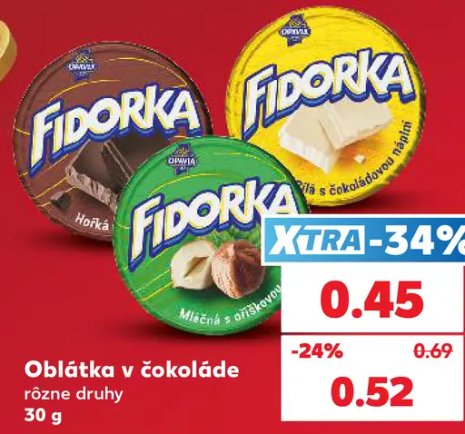 Opavia Fidorka Oblátka v čokoláde