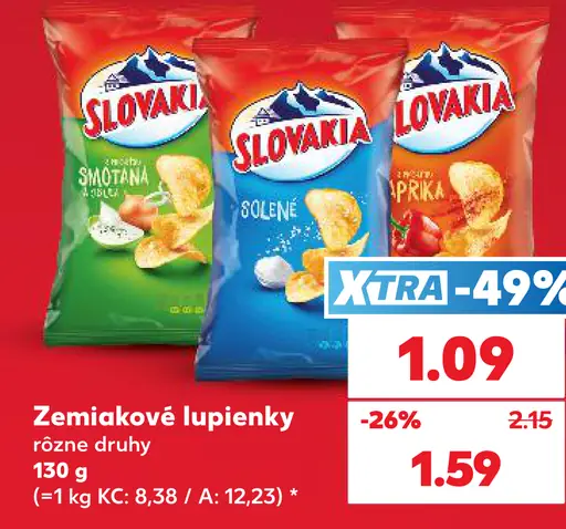 Slovakia Vrúbky zemiakové lupienky rôzne druhy