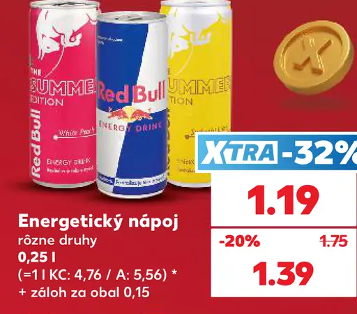 Red Bull plechovka energetický nápoj rôzne druhy
