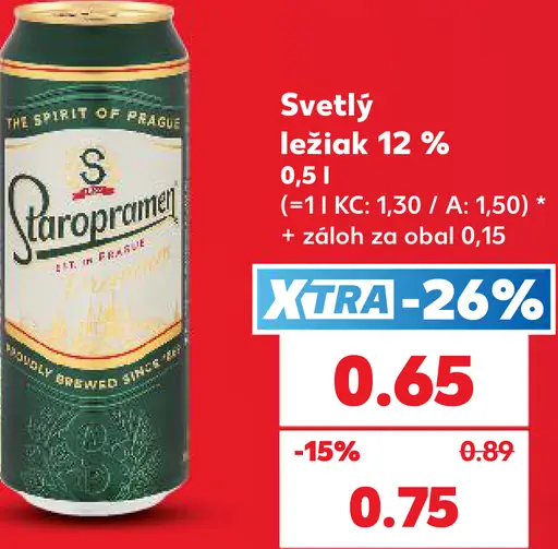 Staropramen Svetlý ležiak 12% plechovka