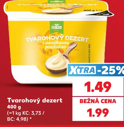Tvarohový dezert s vanilkovou príchuťou