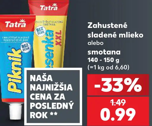 Tatra Piknik zahustené sladené mlieko
