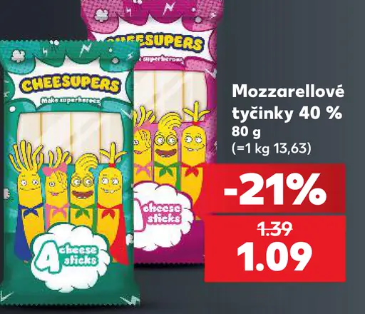 Mozzarellové tyčinky 40 %