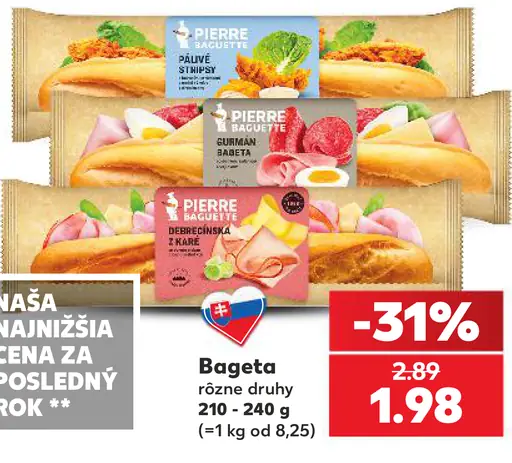 Pierre Baguette bageta rôzne druhy