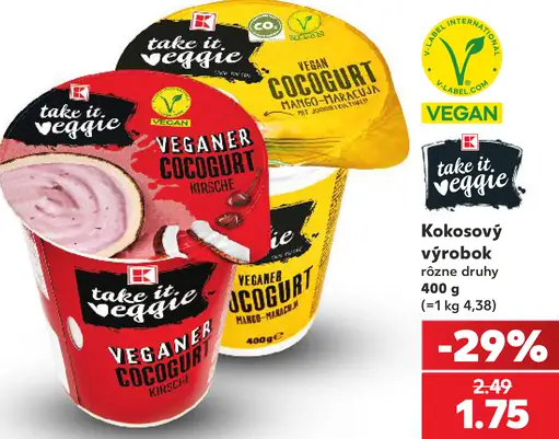 Take it veggie kokosový výrobok, Vegan Cocogurt Mango-Maracuja a Veganer Cocogurt Kirsche