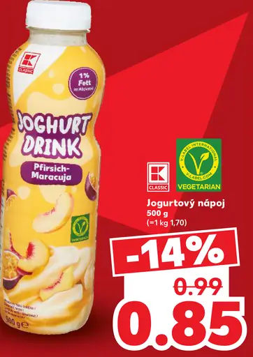 K-Classic jogurtový nápoj Pfirsich-Maracuja