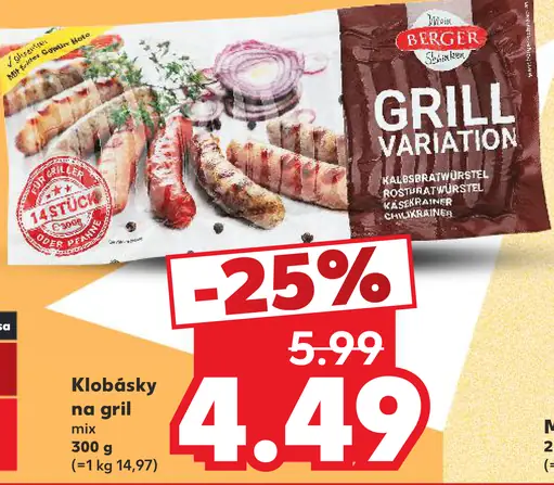 Berger Grill Variation bravčová klobása mix na gril