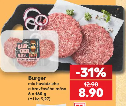 Burger mix hovädzieho a bravčového mäsa