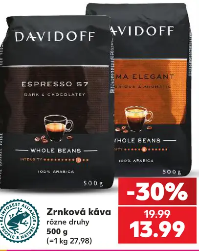 Davidoff zrnková káva Espresso 57 a Aroma Elegant