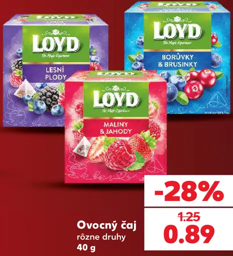 Loyd ovocný čaj – lesné plody, borůvky & brusinky a maliny a jahody