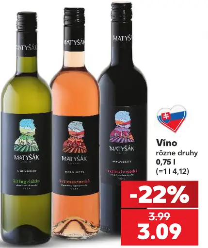 Matyšák víno rôzne druhy