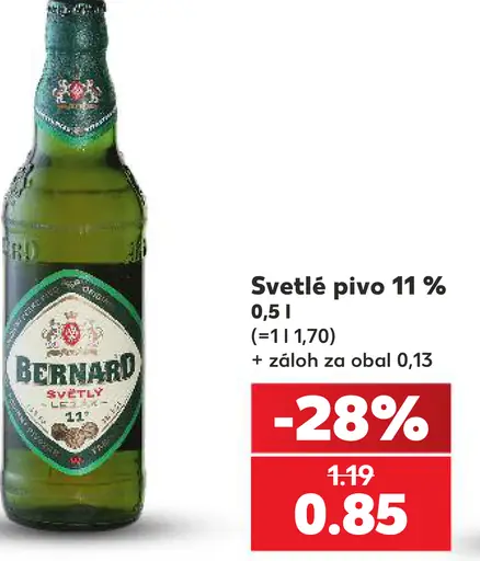 Bernard svetlé pivo 11 %