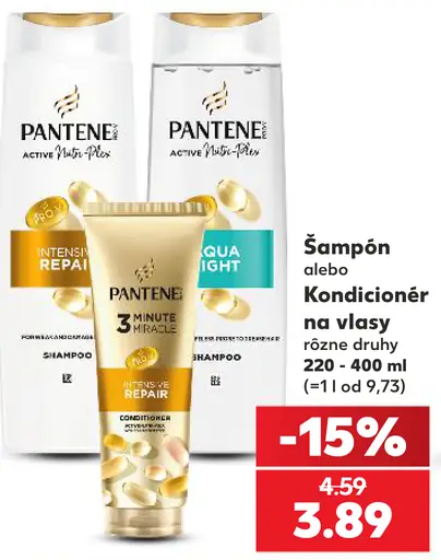 Pantene šampón alebo kondicionér na vlasy rôzne druhy