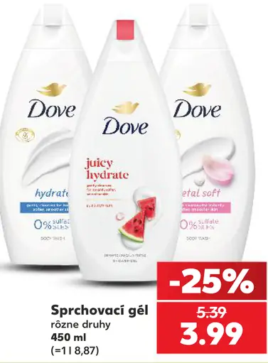 Dove sprchovací gél rôzne druhy