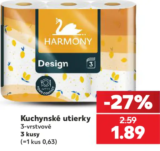 Harmony kuchynské utierky, 3-vrstvové, 3 kusy