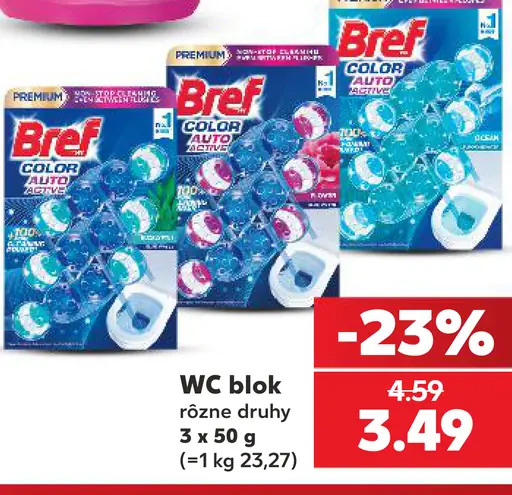 Bref WC blok rôzne druhy
