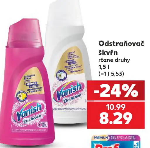 Vanish odstraňovač škvŕn rôzne druhy