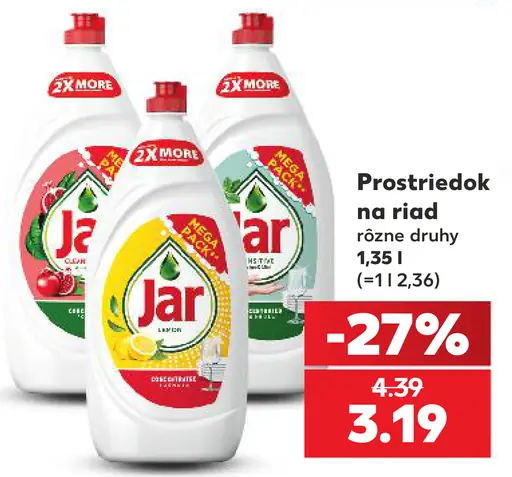 Jar prostriedok na riad rôzne druhy