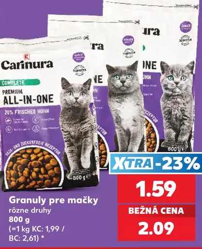 Carniura granuly pre mačky, rôzne druhy
