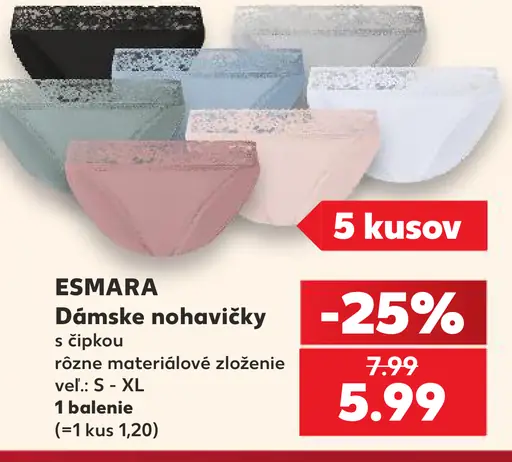 Esmara dámske nohavičky s čipkou, rôzne materiálové zloženie