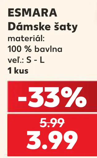 Esmara dámske šaty, 100 % bavlna