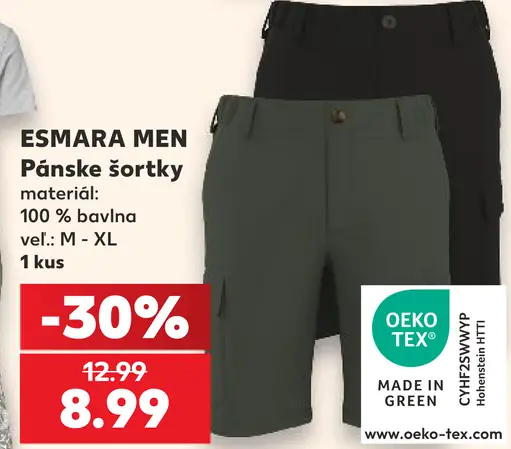 Esmara Men pánske bavlnené šortky