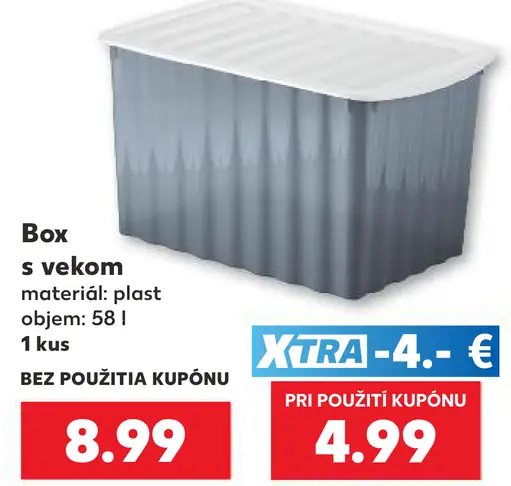 Box s vekom, objem 58 l, cena s kupónom
