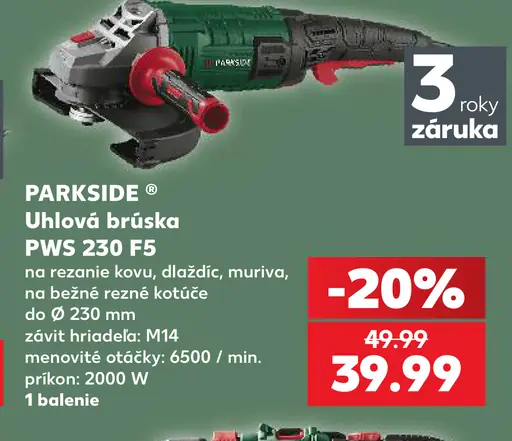 Uhlová brúska PWS 230 F5
