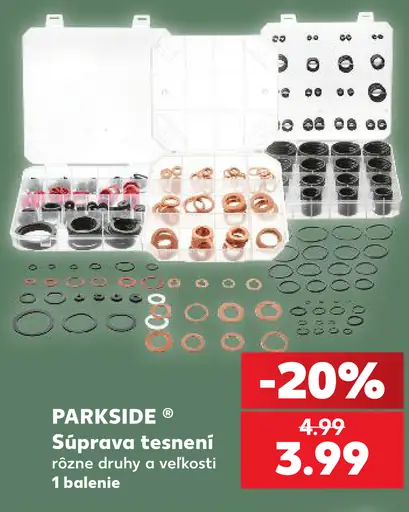 Parkside Súprava tesnení, rôzne druhy a veľkosti