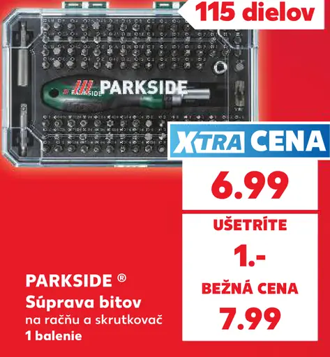 Parkside Súprava bitov na ručnú a akumulátorovú skrutkovačku