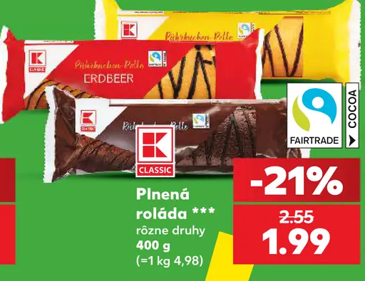 Plnená roláda rôzne druhy