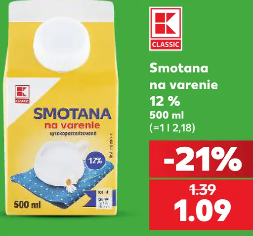 Smotana na varenie 12%