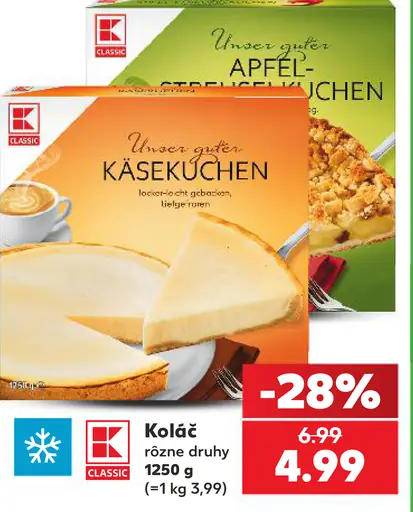 K-Classic Koláč rôzne druhy