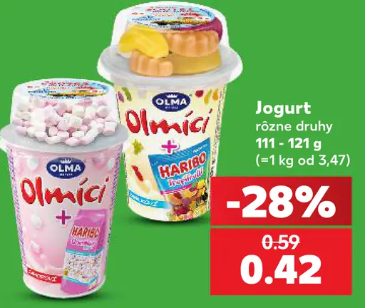 Olmíci jogurt rôzne druhy
