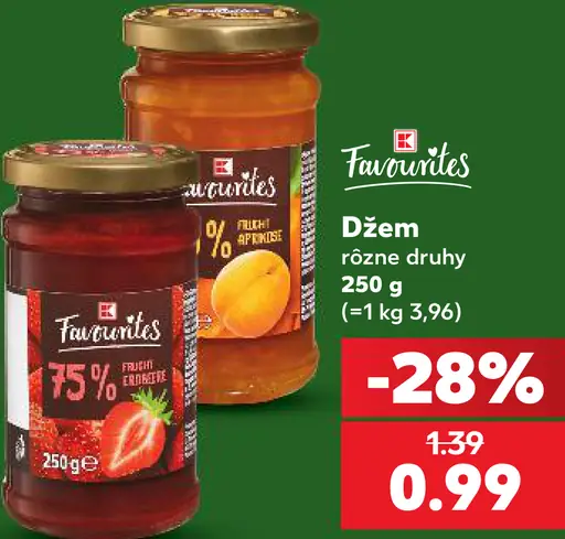 Favorites džem, rôzne druhy