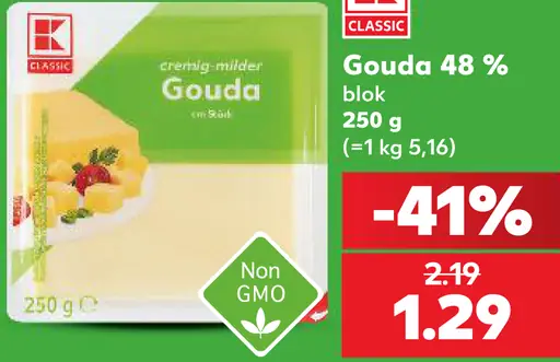 K-Classic gouda 48 % blok