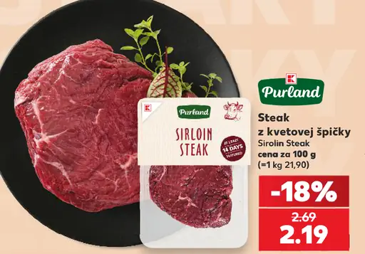 Purland Sirloin Steak – steak z kvetovej špičky