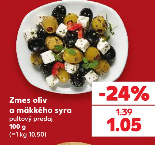Zmes olív a mäkkého syra