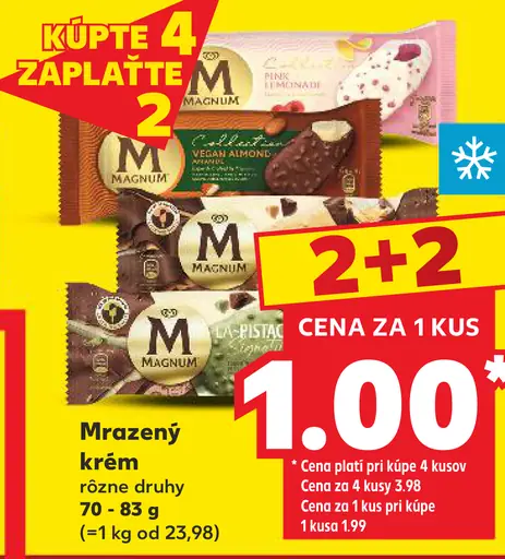 Magnum mrazený krém rôzne druhy