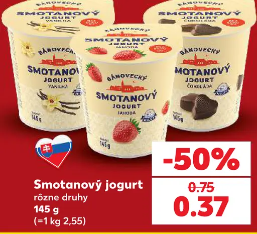 Bánovecký smotanový jogurt rôzne príchute